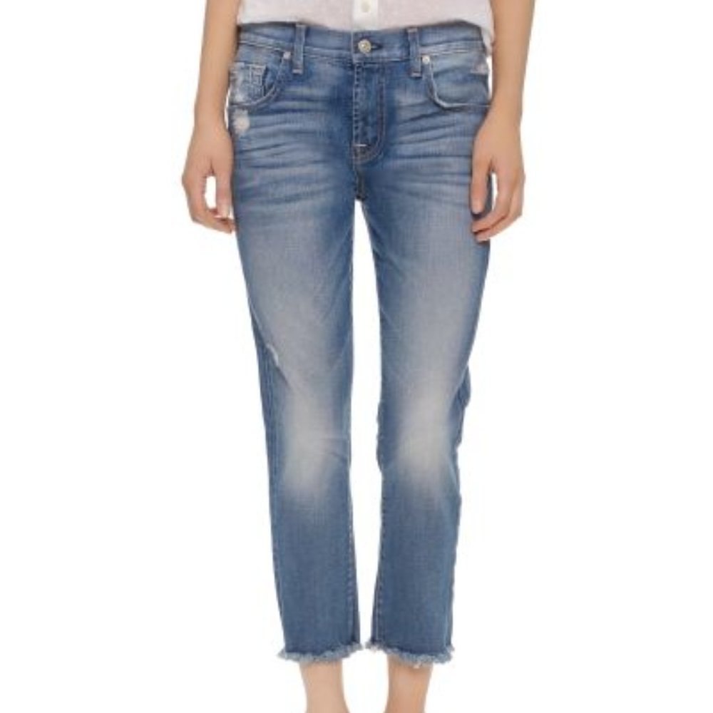 7 for all Mankind  Relaxed Skinny Cropped Jeans